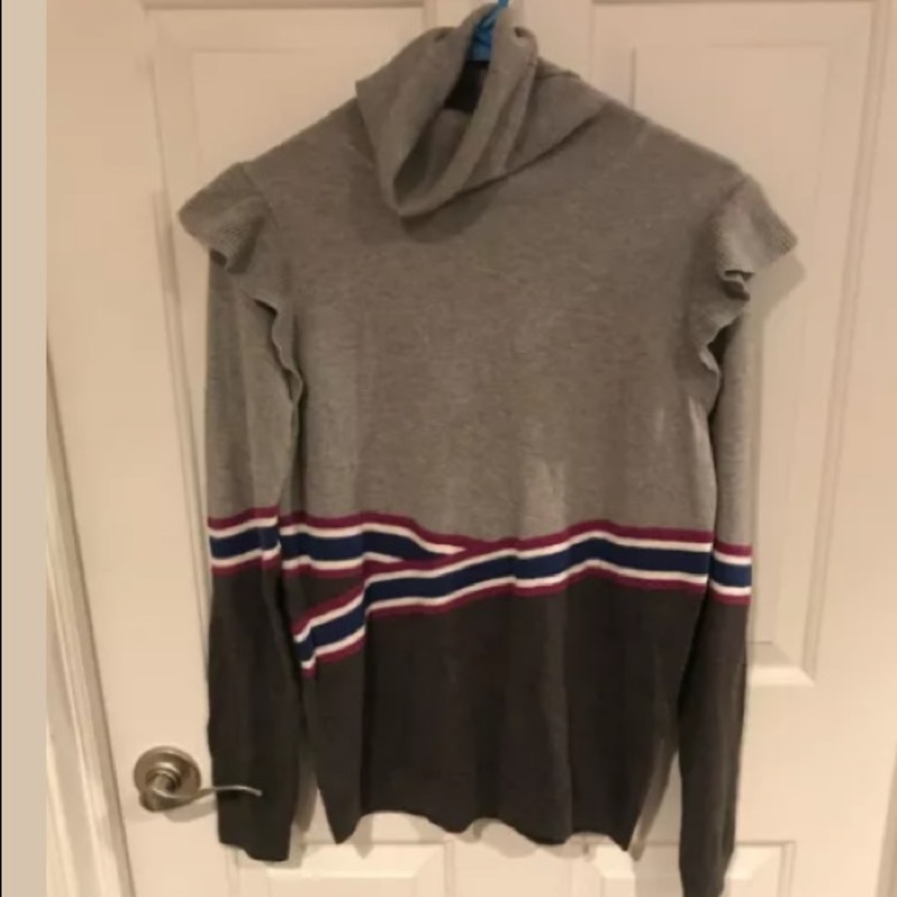 Hinge Sz Small Gray Turtleneck Winter Sweater Bin7